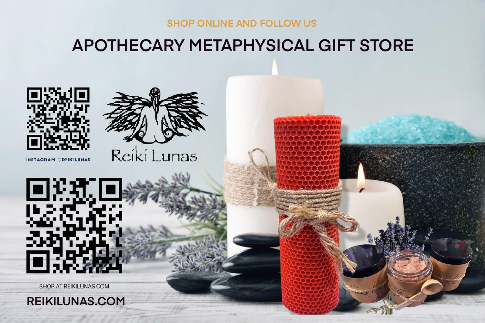 An Apothecary Metaphysical Gift Shop, also described as an Alternative Healing Shop - REIKI LUNAS, CRAFTS & ARTISAN