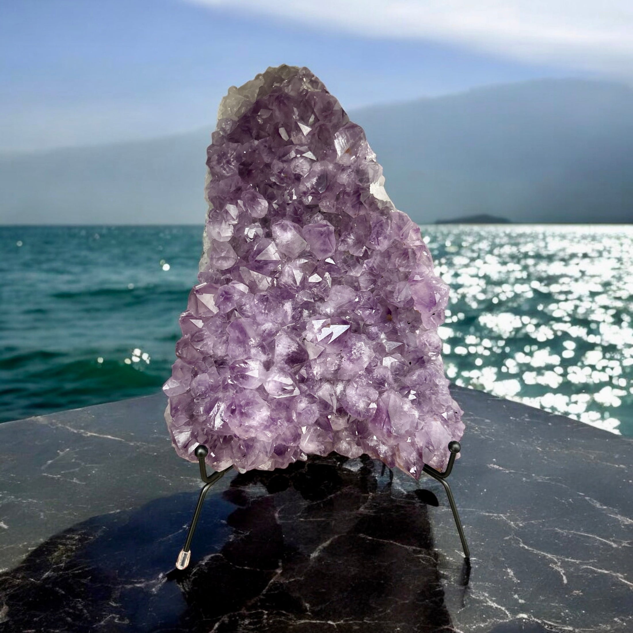 Large Amethyst Cluster from Brazil - REIKI LUNAS, CRAFTS & ARTISAN