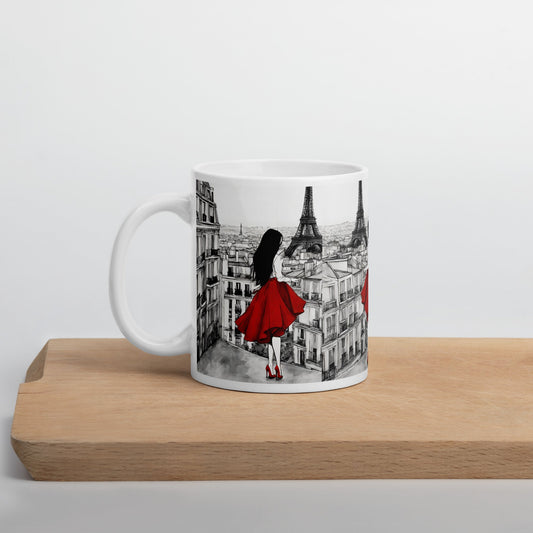 She is Paris White glossy mug - REIKI LUNAS, CRAFTS & ARTISAN