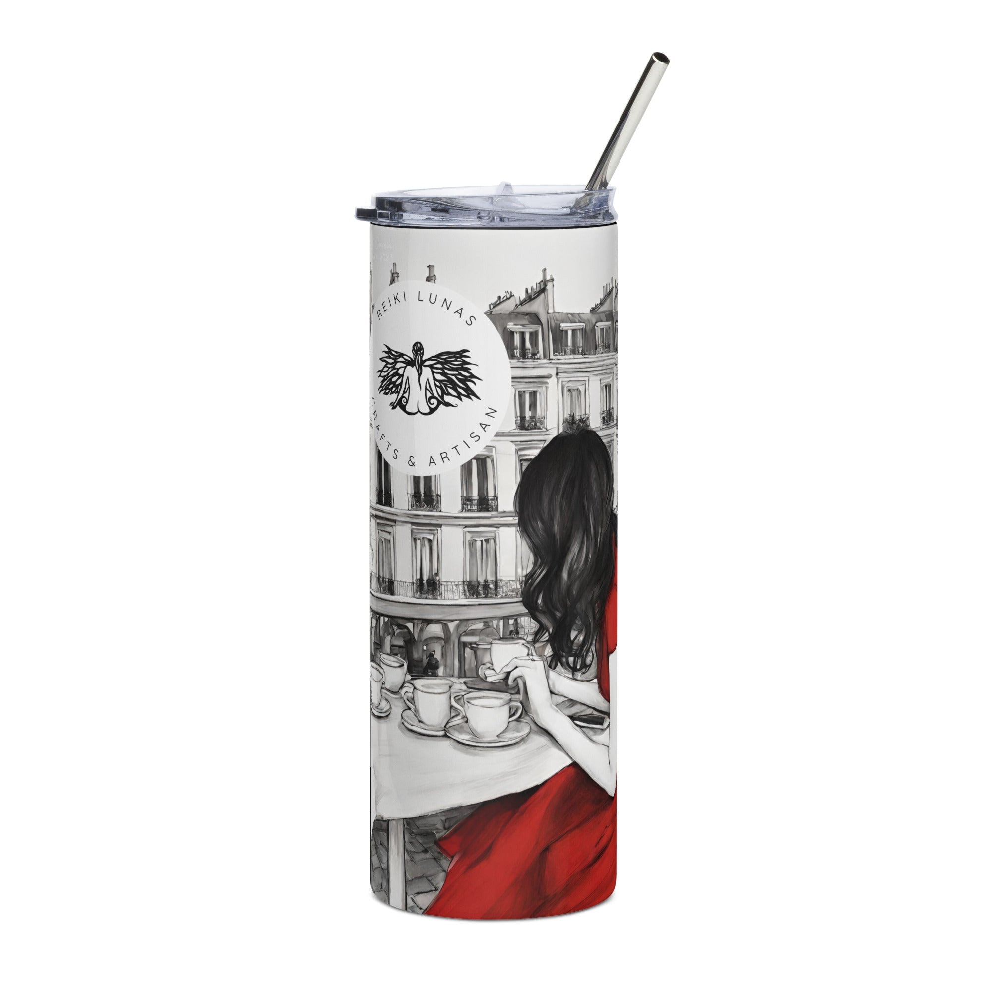 She Paris- Stainless steel tumbler - REIKI LUNAS, CRAFTS & ARTISAN