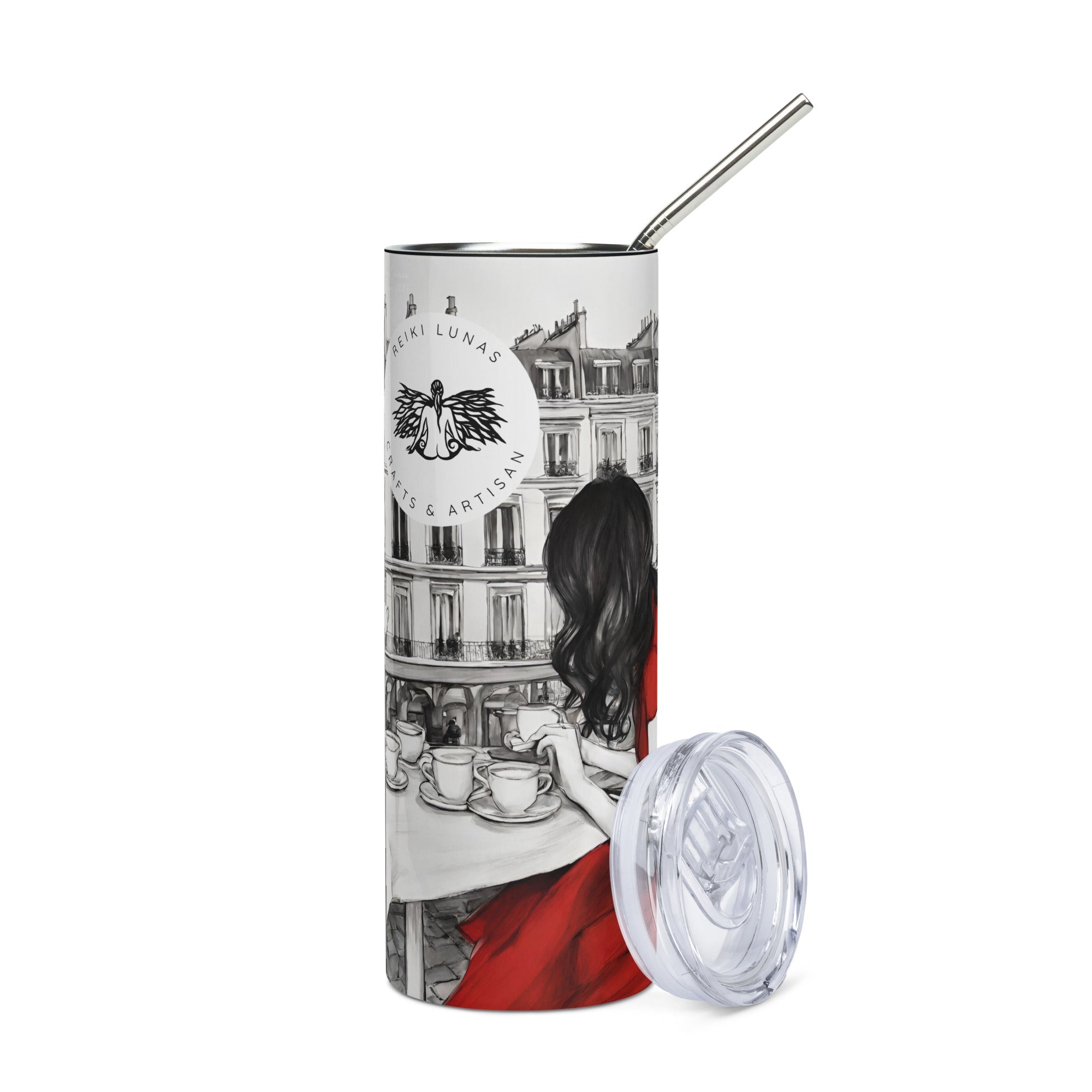 She Paris- Stainless steel tumbler - REIKI LUNAS, CRAFTS & ARTISAN