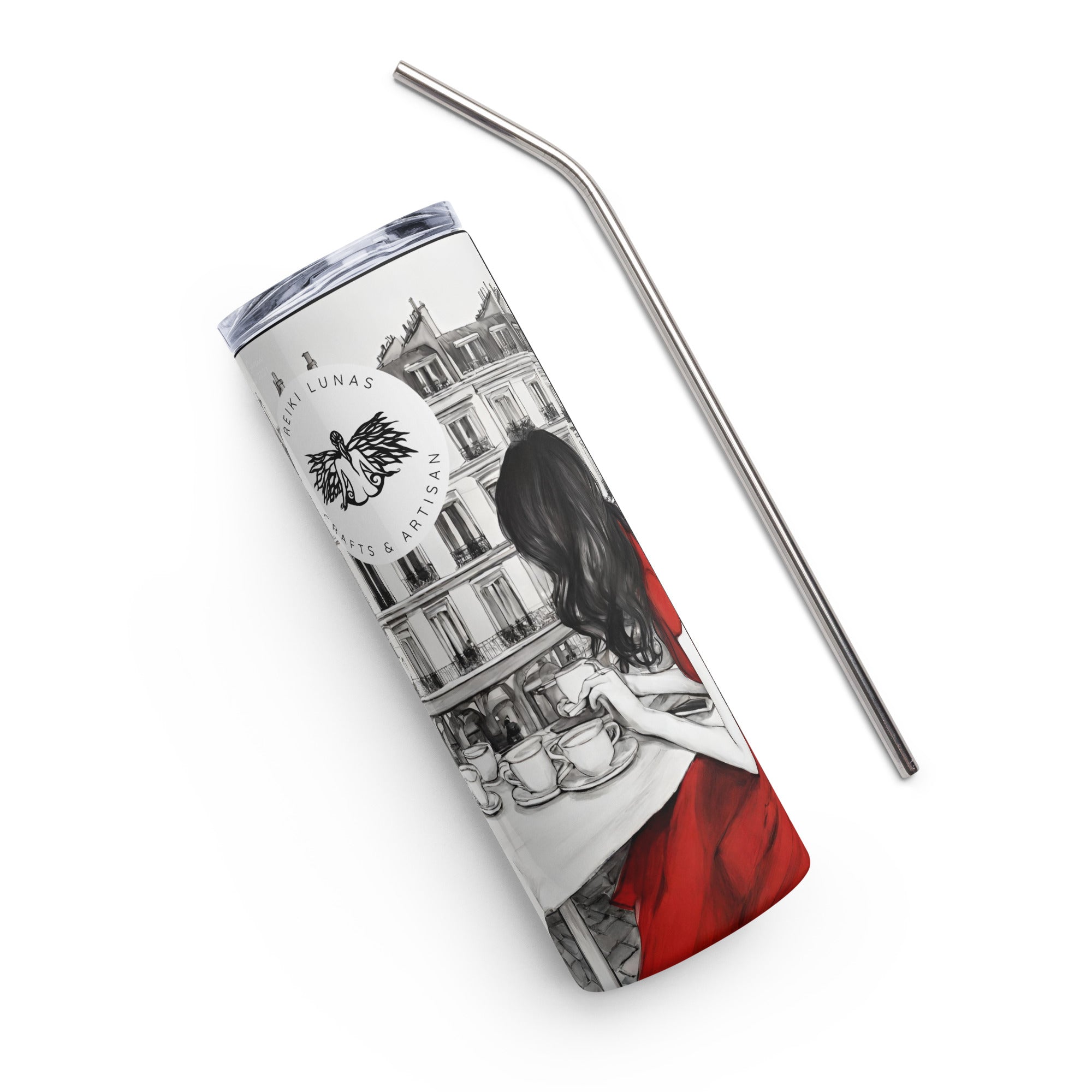 She Paris- Stainless steel tumbler - REIKI LUNAS, CRAFTS & ARTISAN