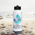 Load image into Gallery viewer, Stainless steel water bottle with a straw lid - ALBE - REIKI LUNAS, CRAFTS & ARTISAN
