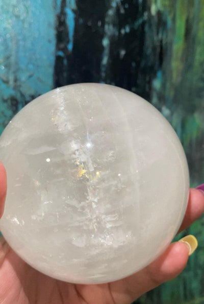 2.5"-3.54” / 3-9cm Rainbow Polished Calcite Crystal Sphere. - Blu Lunas Shoppe