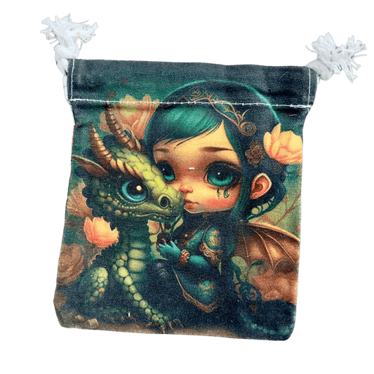 Baby with Girl Dragon Pouch - Blu Lunas Shoppe