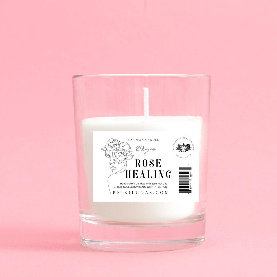 Candles to my door, Rose Healing Candle Soy Wax 10oz - Blu Lunas Shoppe