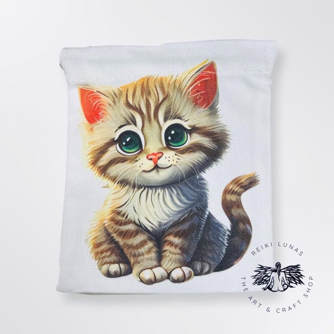 Cute Cat Tarot and Crystal Bag - Blu Lunas Shoppe