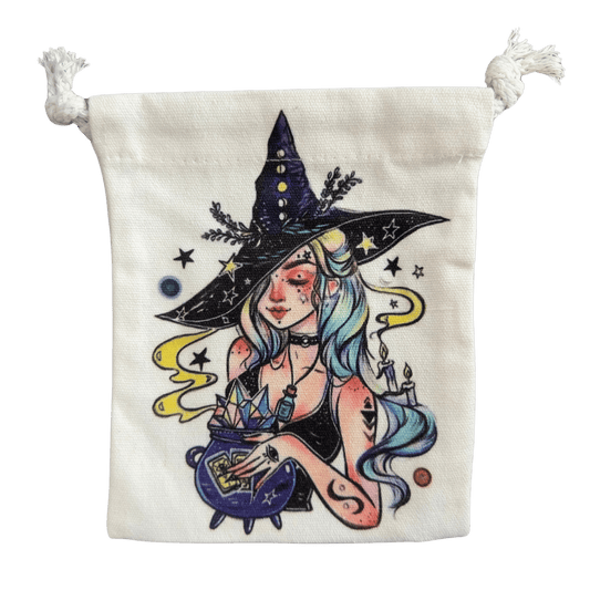 Cute Witch Tarot and Crystal Pouch - Blu Lunas Shoppe