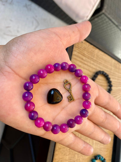Pink Tiger Eye Bracelet Crystal Bundle, zen crystals - Blu Lunas Shoppe