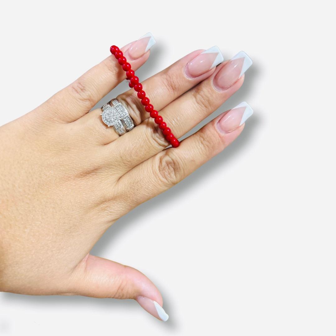 Red Coral Gemstones Custom Bracelet - Blu Lunas Shoppe
