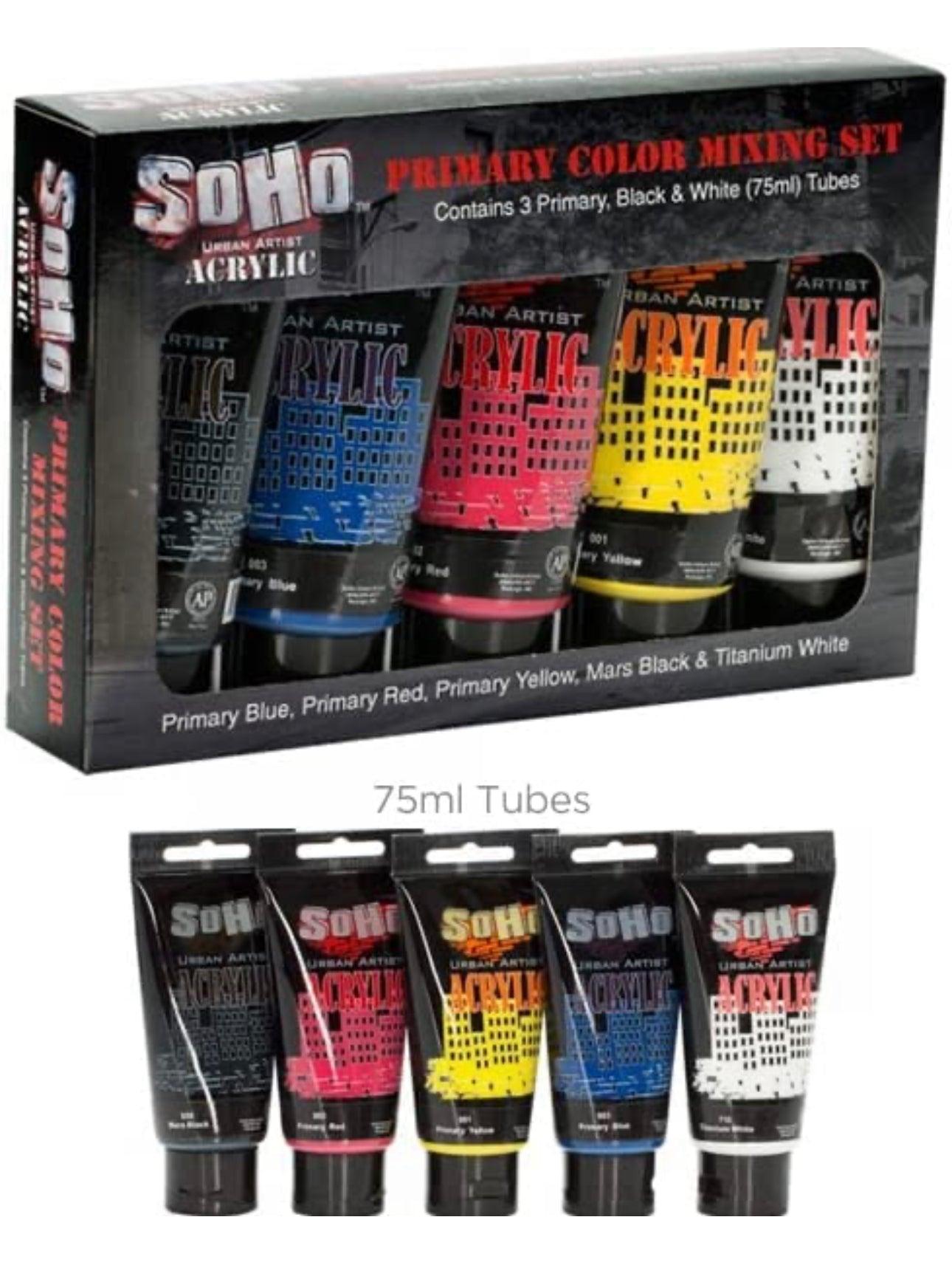 Soho Urban Artist Heavy Body Acrylic Paint Set for Canvas - High Pigment Vivid Colors - Blu Lunas Shoppe