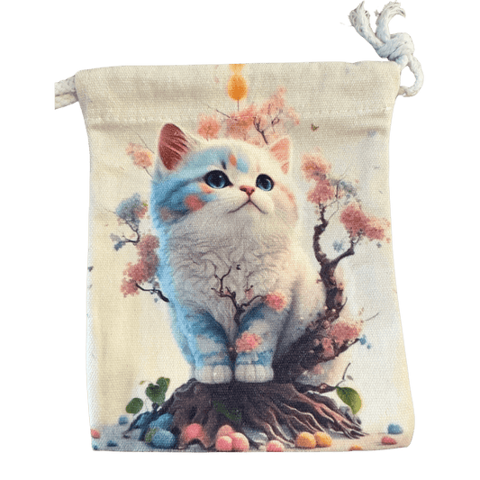 White Kitty Pouch - Blu Lunas Shoppe