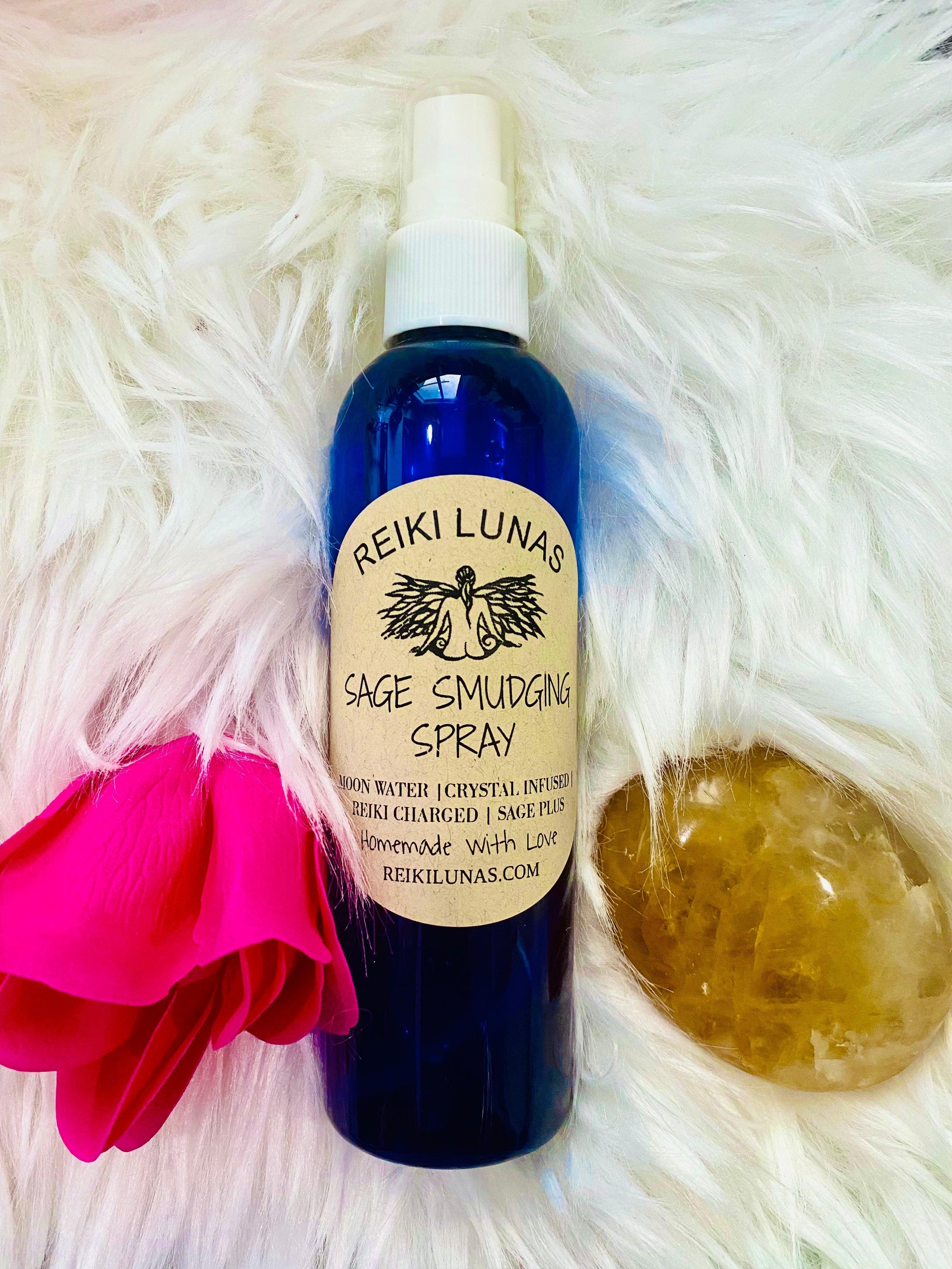 White Sage Smudging Spray Reiki Charged - Blu Lunas Shoppe